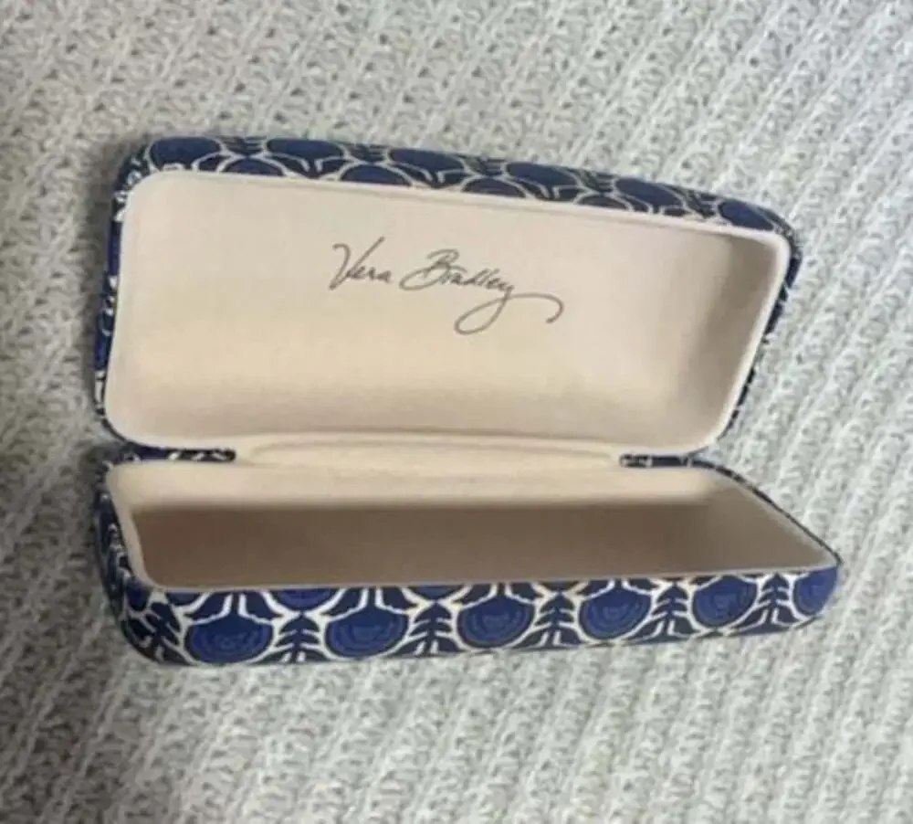 Vera Bradley Sunglasses or Eyeglasses Case, Painted Medallions Blue Gray